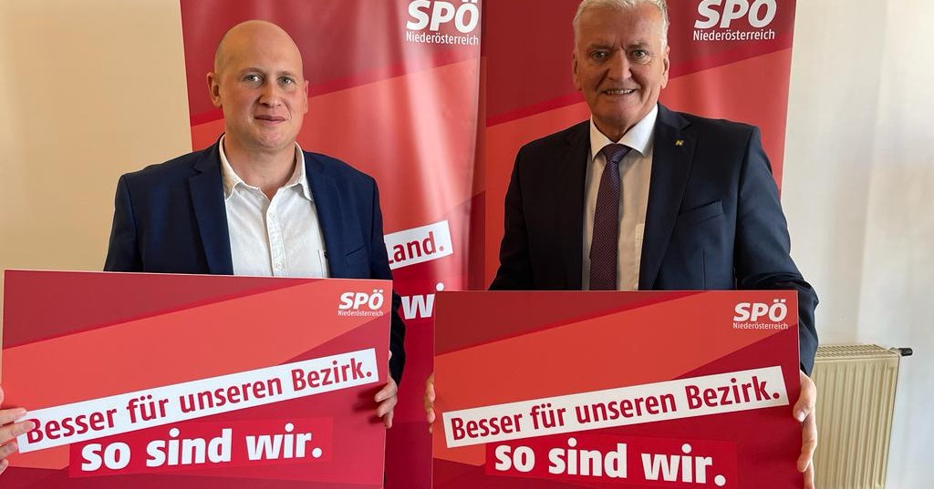  - © Der Spitzenkandidat der Bezirks-SPÖ für die Landtagswahl, Stefan Hinterberger, und LHStv. Franz Schnabl präsentierten ihre Ideen.